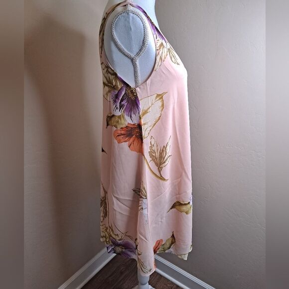 NWT Three Eighty Two Juliana Trapeze Mini Dress - Light Pink Floral  - size XS - Picture 3 of 5